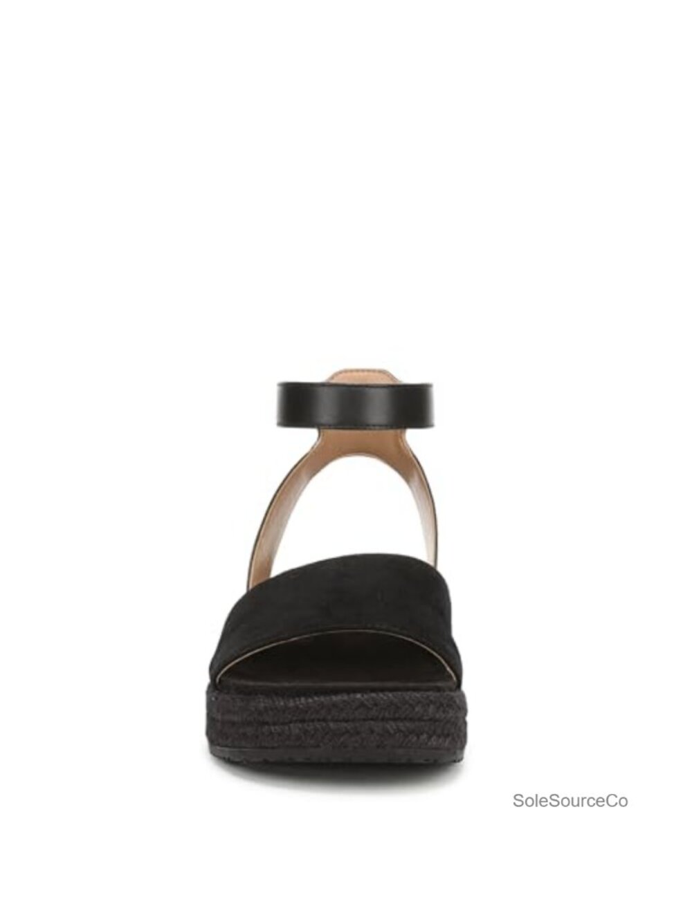 Vionic Yucca Espadrille Wedge Sandals Black Suede Ankle Strap Platform 1.75" - Picture 4 of 6